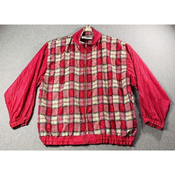 VTG 90s GREAT GEAR CLOTHING Nylon PINK Jacket Windbreaker Women's Medium - Picture 1 of 3